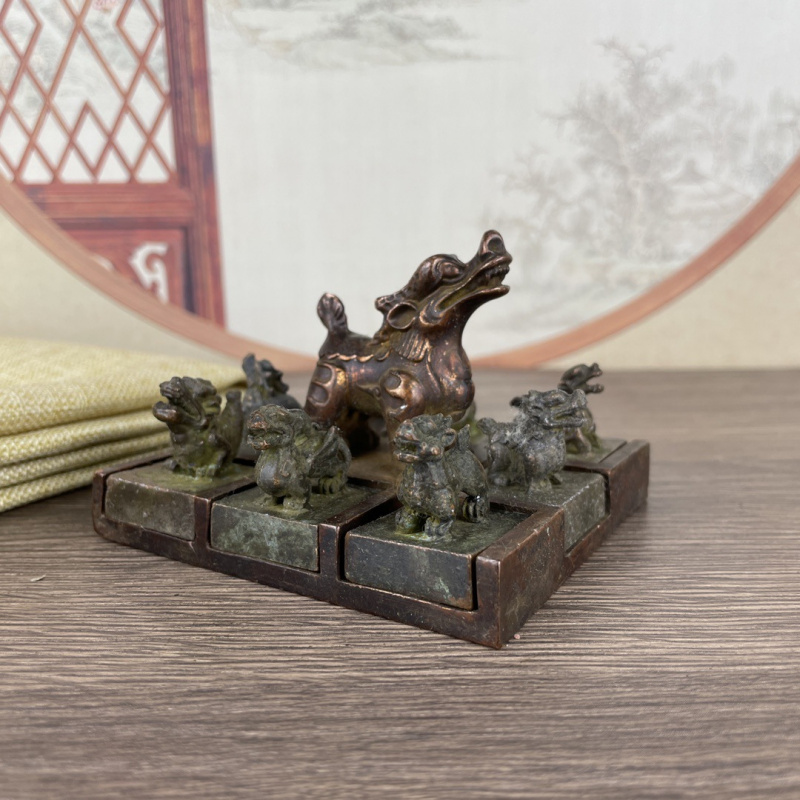 Vintage Collectible Stamps - Vintage Old Shell Patina Dragon Nine