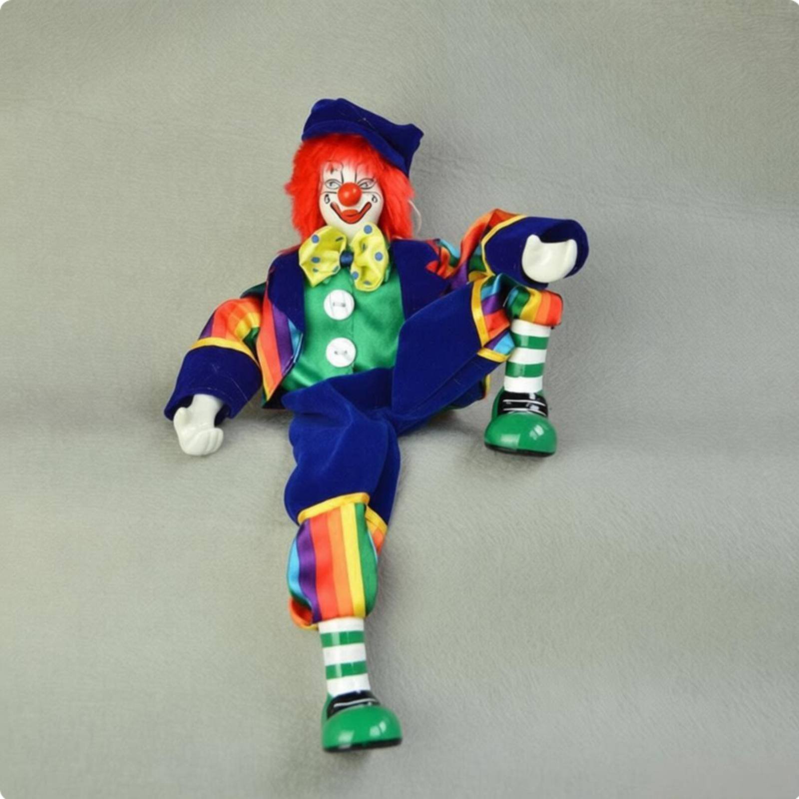 Vintage Collectible Clowns - Dangling Leg Clown Doll Handmade Sitting