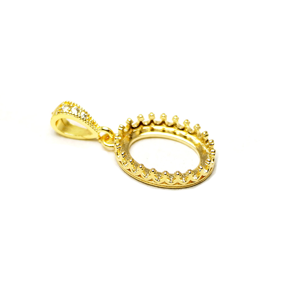 Vintage Collector - 2pcs Crown Drop Necklace Charms,Gold Color