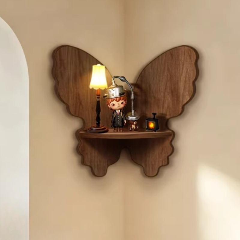 Vintage Collectible Toys - Mid-Century Modern Corner Wall Shelf Butterfly
