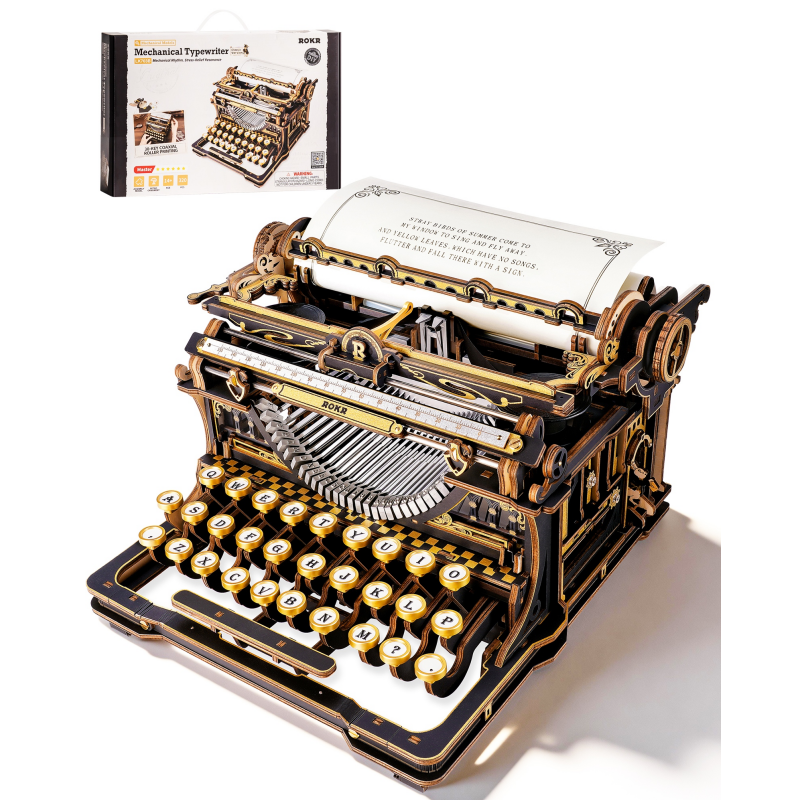 Vintage Collectible Toys - ROKR 3D Wooden Typewriter Puzzle –