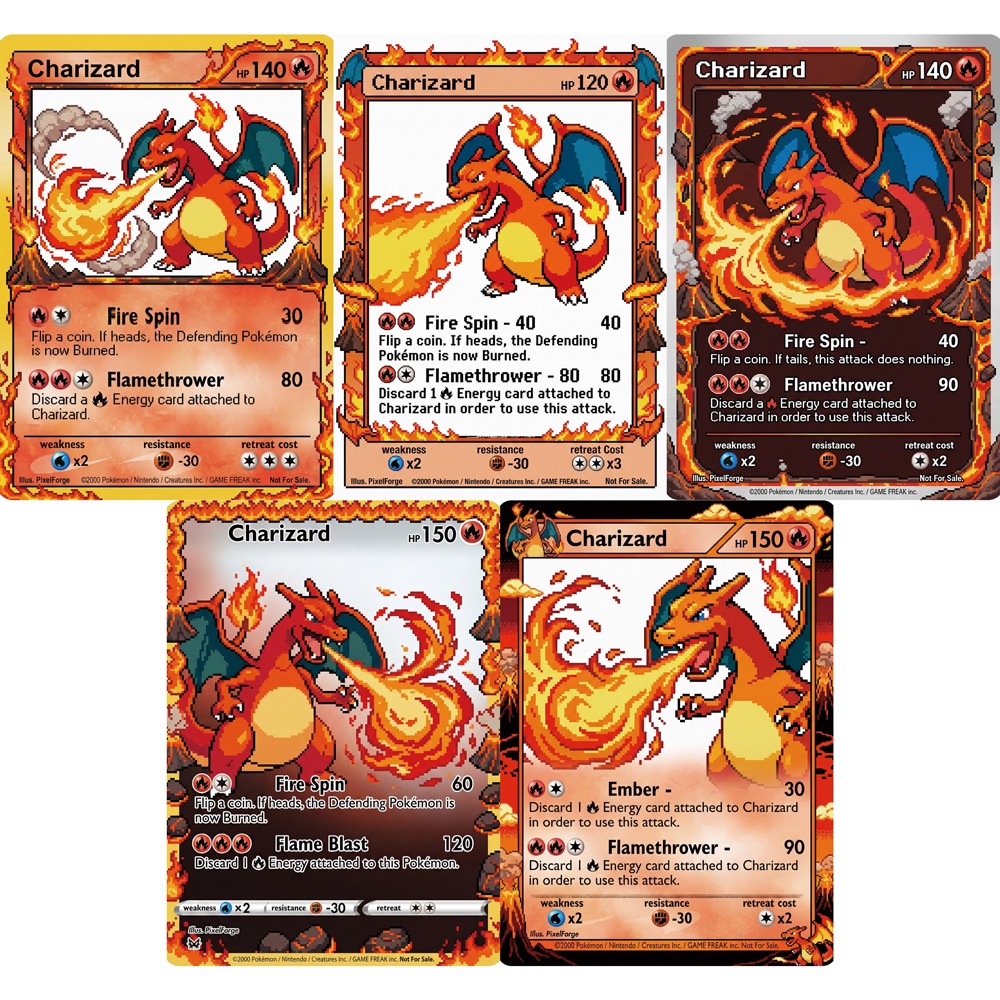 5Pcs Pokemon Cards Charizard G - огляд і ціна Vintage Collectible Toys