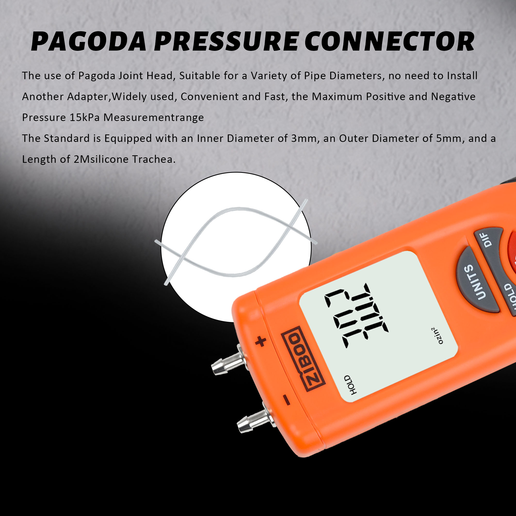 ZIBOO ET1013 Digital Manometer - огляд і ціна Analog Meter Gauge