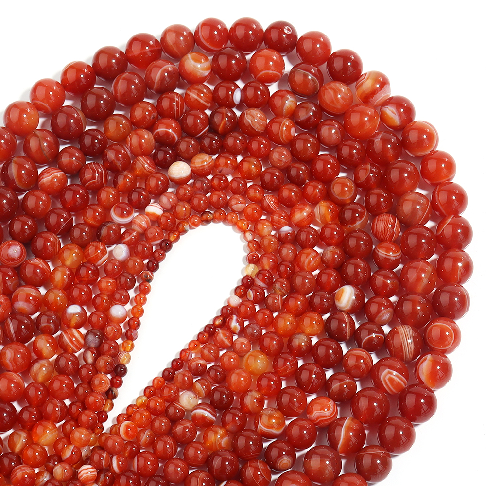 1 Strand Red Striped Agate Nat - огляд і ціна Vintage Collector