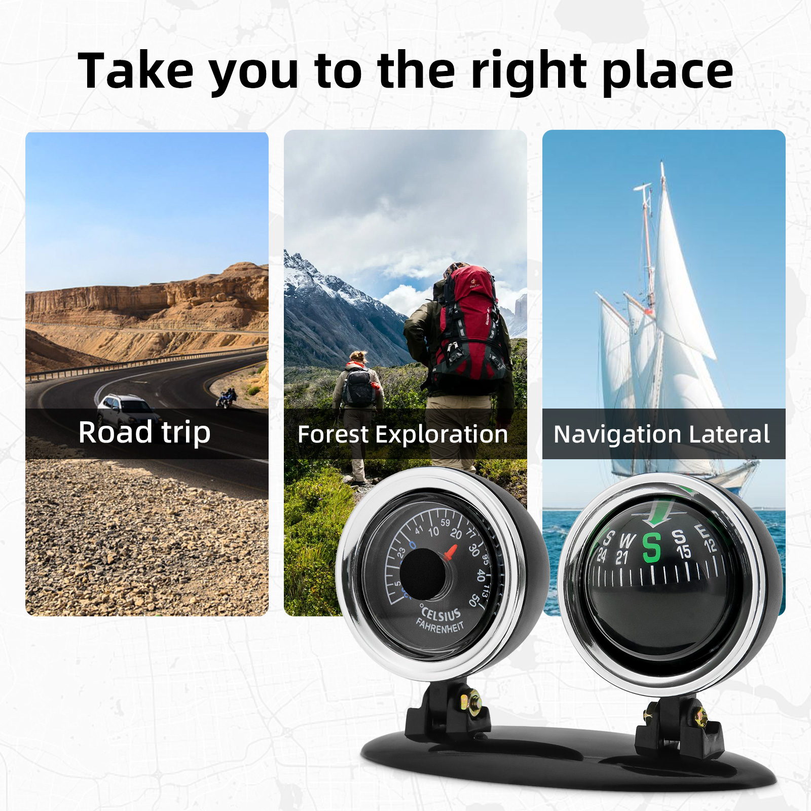 Car Ornaments Compass Thermome - огляд і ціна Analog Meter Gauge
