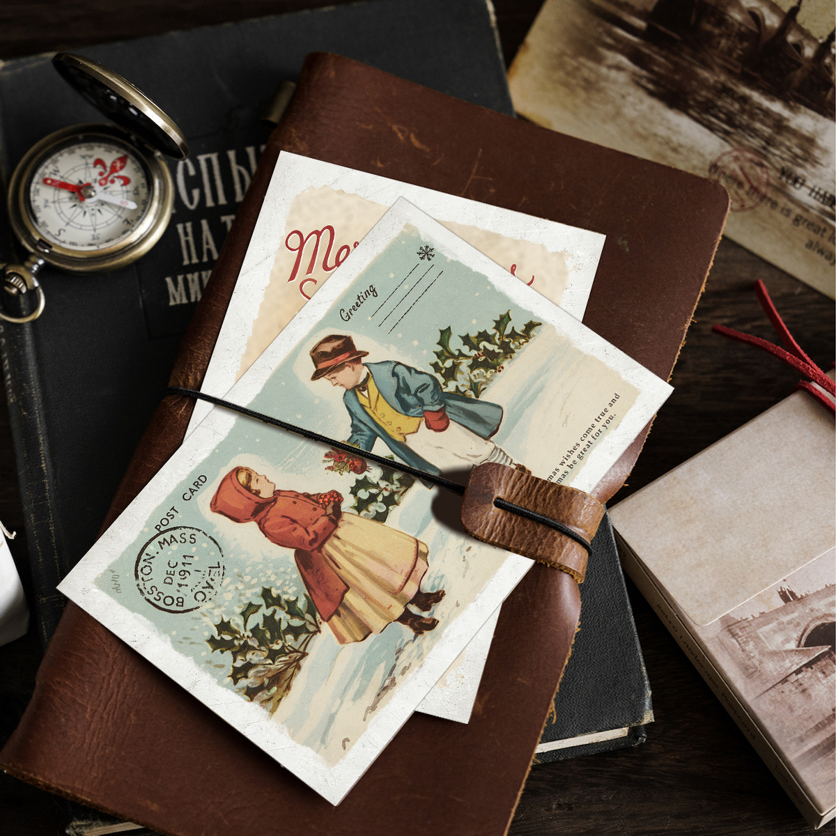 12pcs Vintage Christmas Stamp  - огляд і ціна Vintage Collectible Stamps
