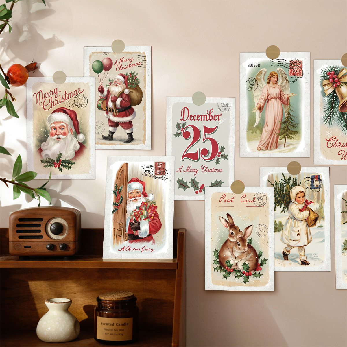 12pcs Vintage Christmas Stamp  - огляд і ціна Vintage Collectible Stamps